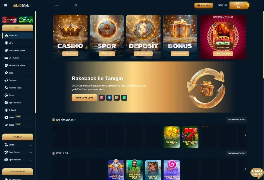 Ebitbet ekran görüntüsü